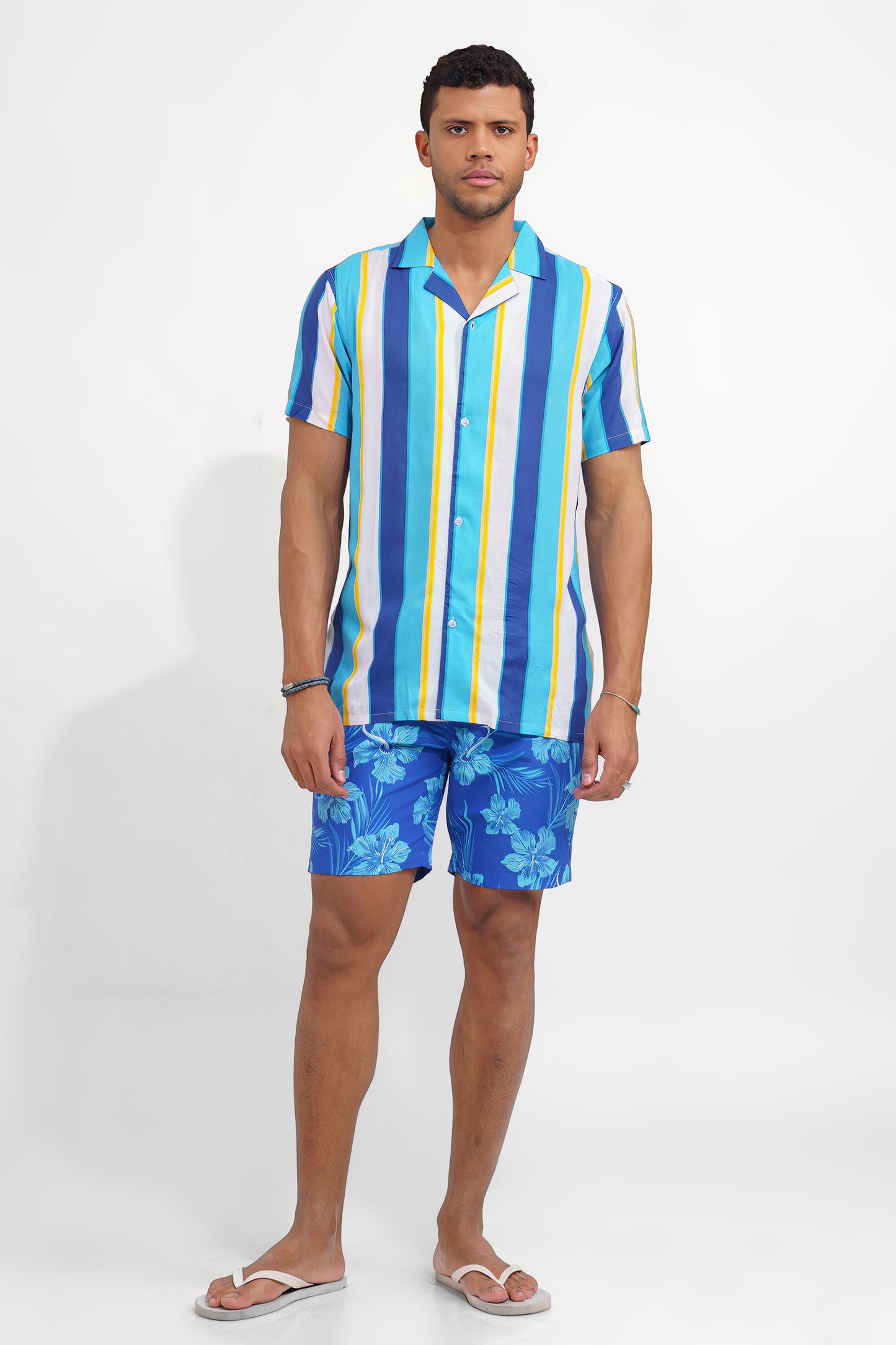 MEN MICROFIBER SHORTS-BLUE