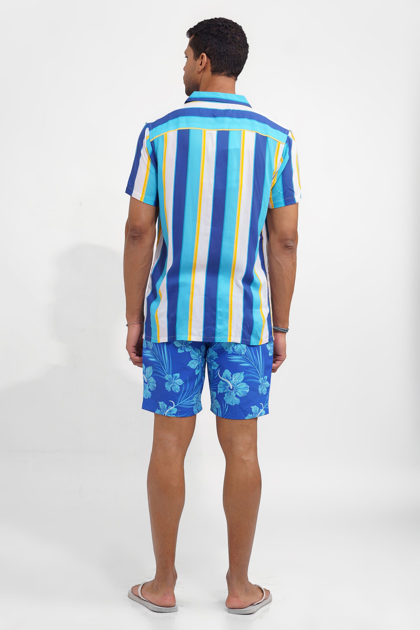 MEN MICROFIBER SHORTS-BLUE