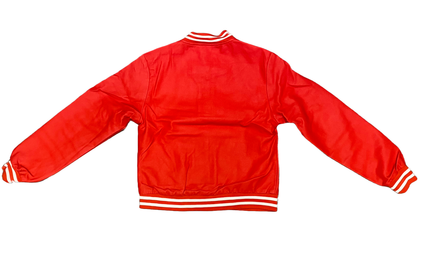 LADIES BOMBER PU JACKET-RED