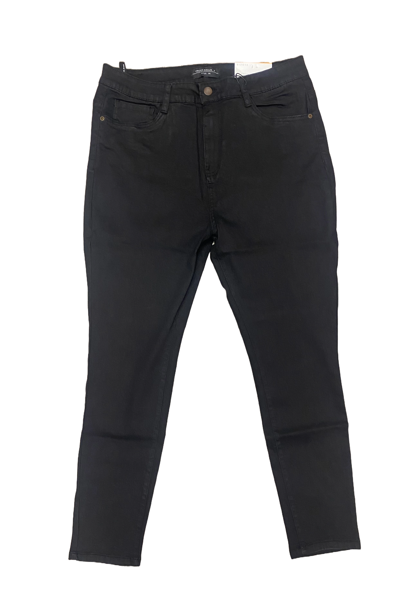 MISSY 1 BUTTON STRETCH PANTS-BLACK