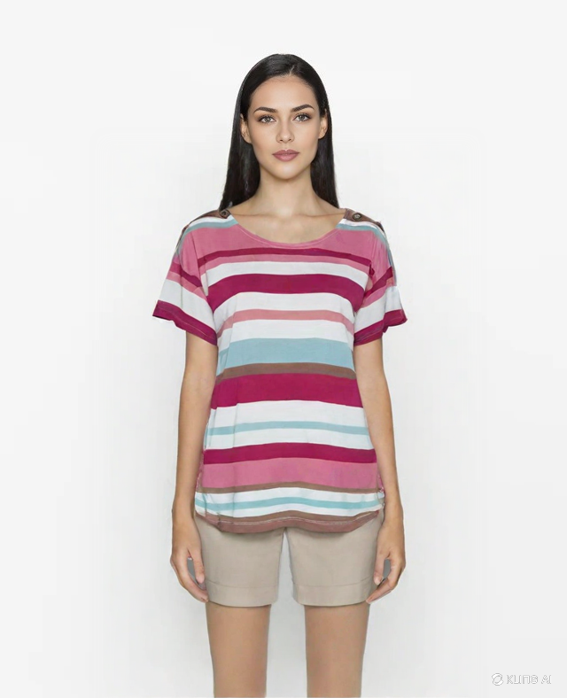LADIES KNITTED TOP-PRINTED