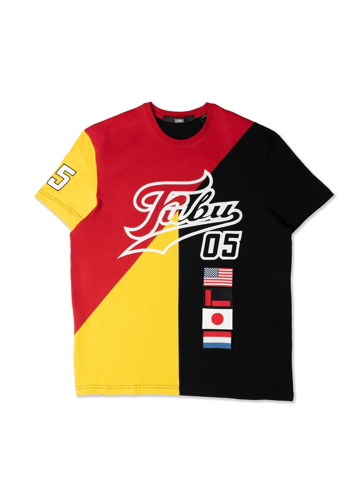 Tri-Color Sport Tee - Red & Yellow