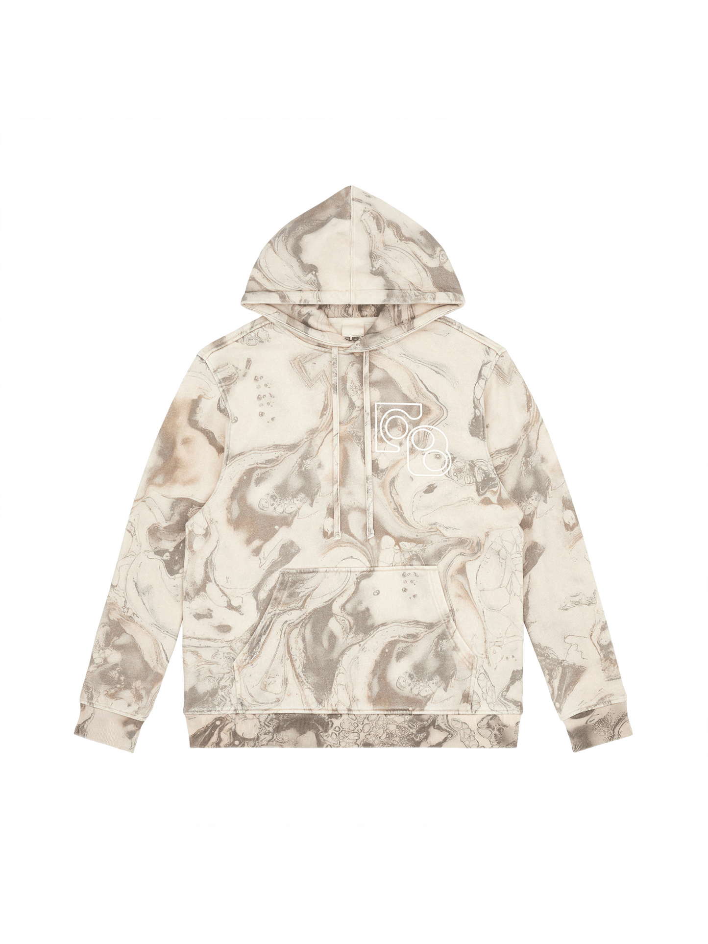 Marble Embroidered Hoodie - Sand