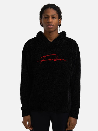 Cozy Chenille Hoodie - Black