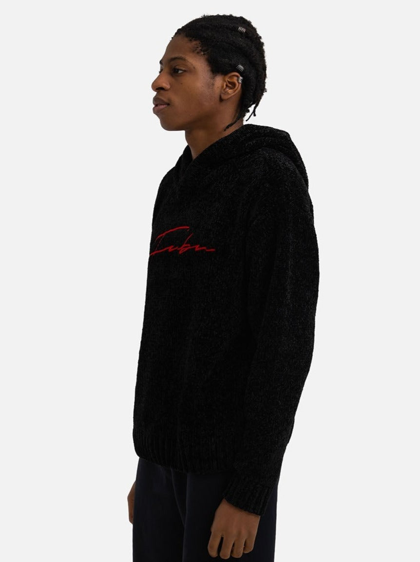 Cozy Chenille Hoodie - Black