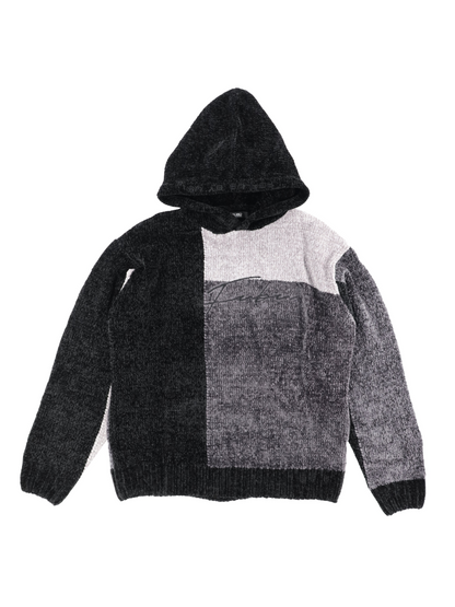 Cozy Chenille Hoodie - Gray Block