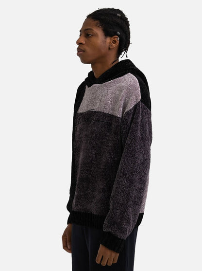 Cozy Chenille Hoodie - Gray Block