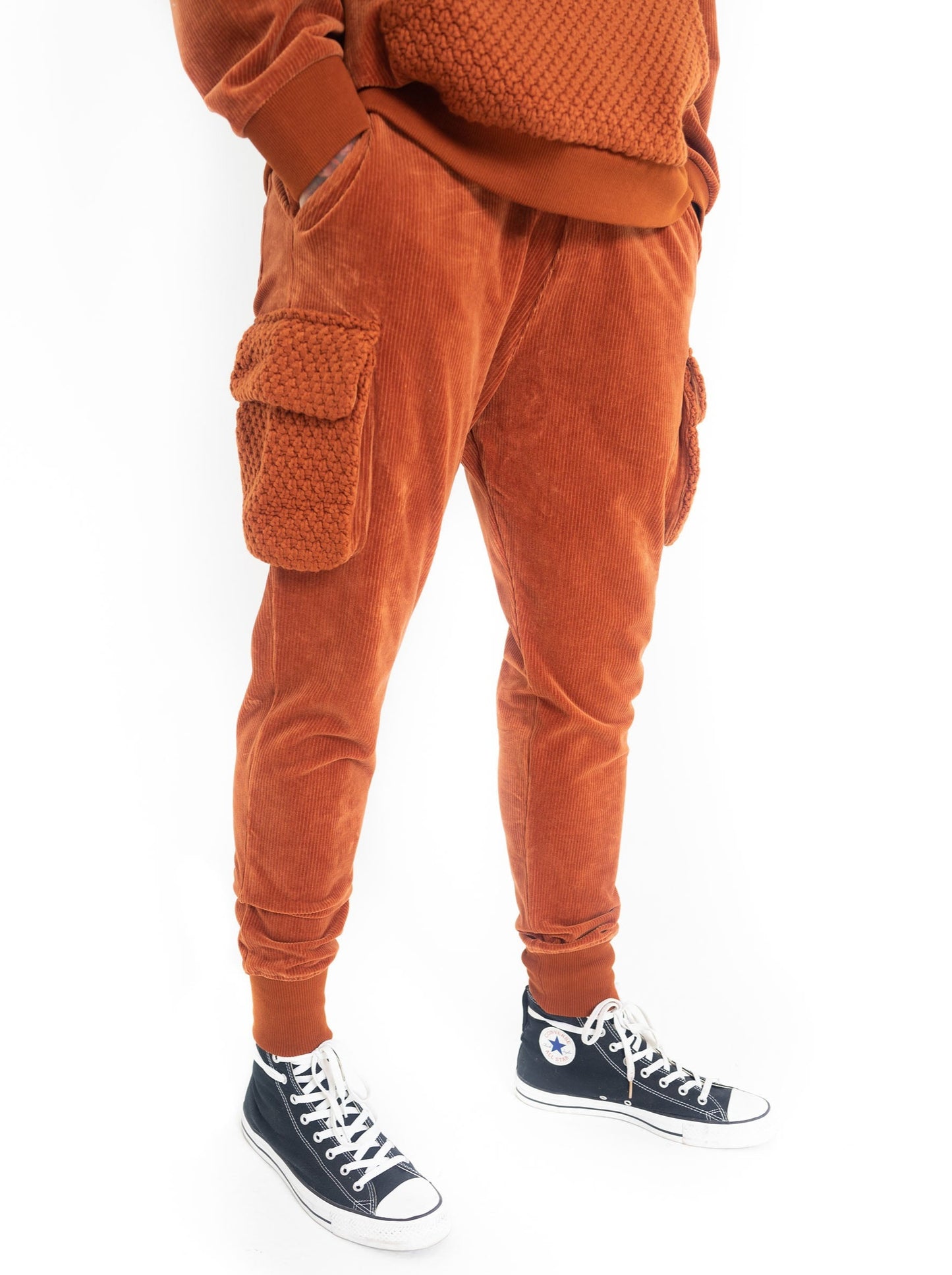 Corduroy Combo Knit Cargo Jogger - Copper