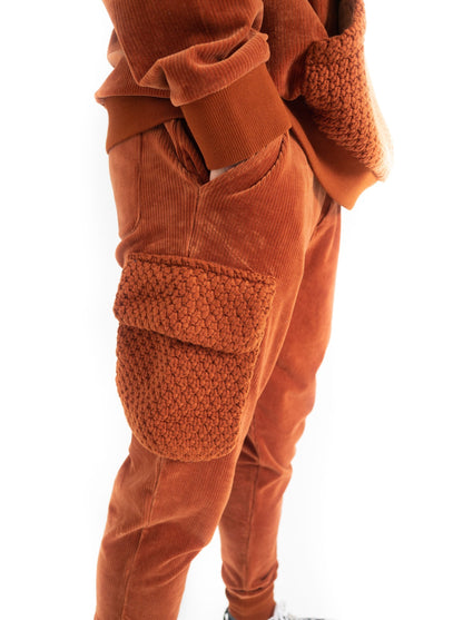 Corduroy Combo Knit Cargo Jogger - Copper