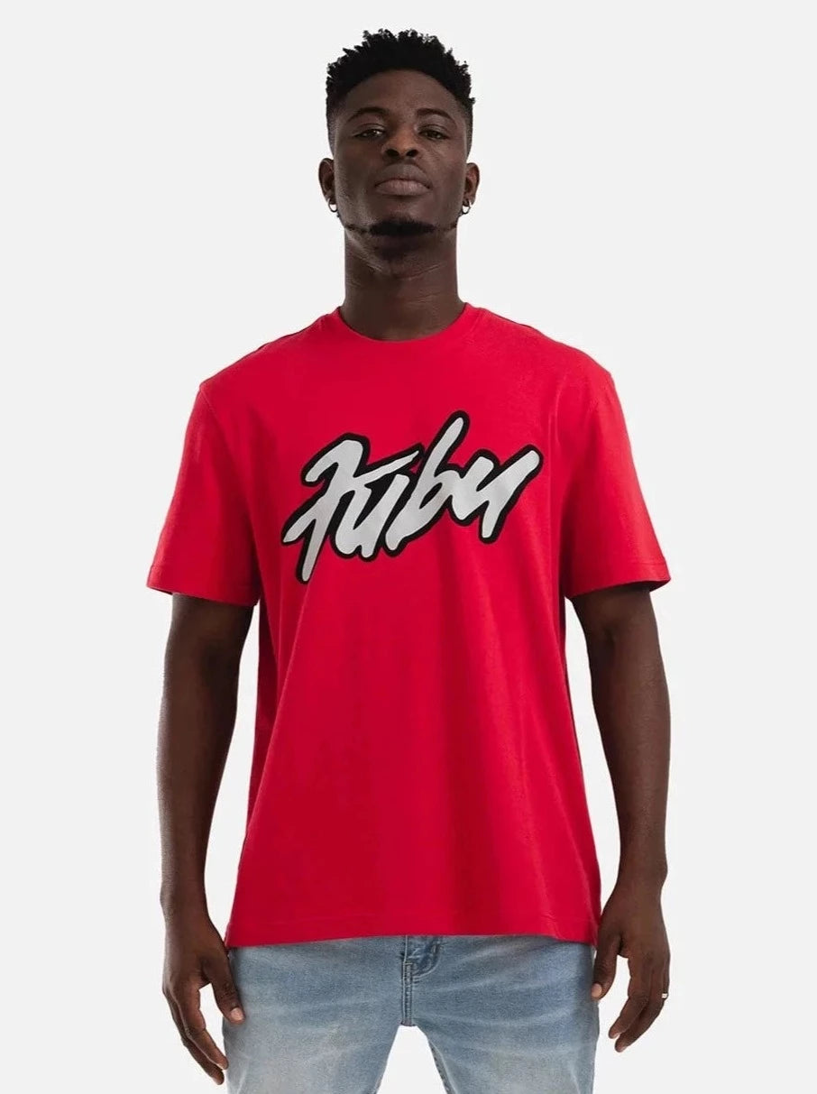 Reflection Script Tee - Red