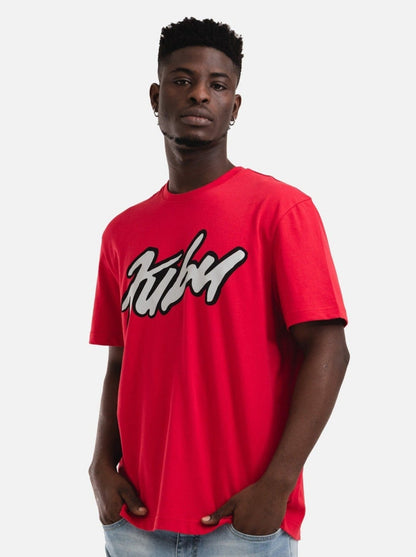 Reflection Script Tee - Red