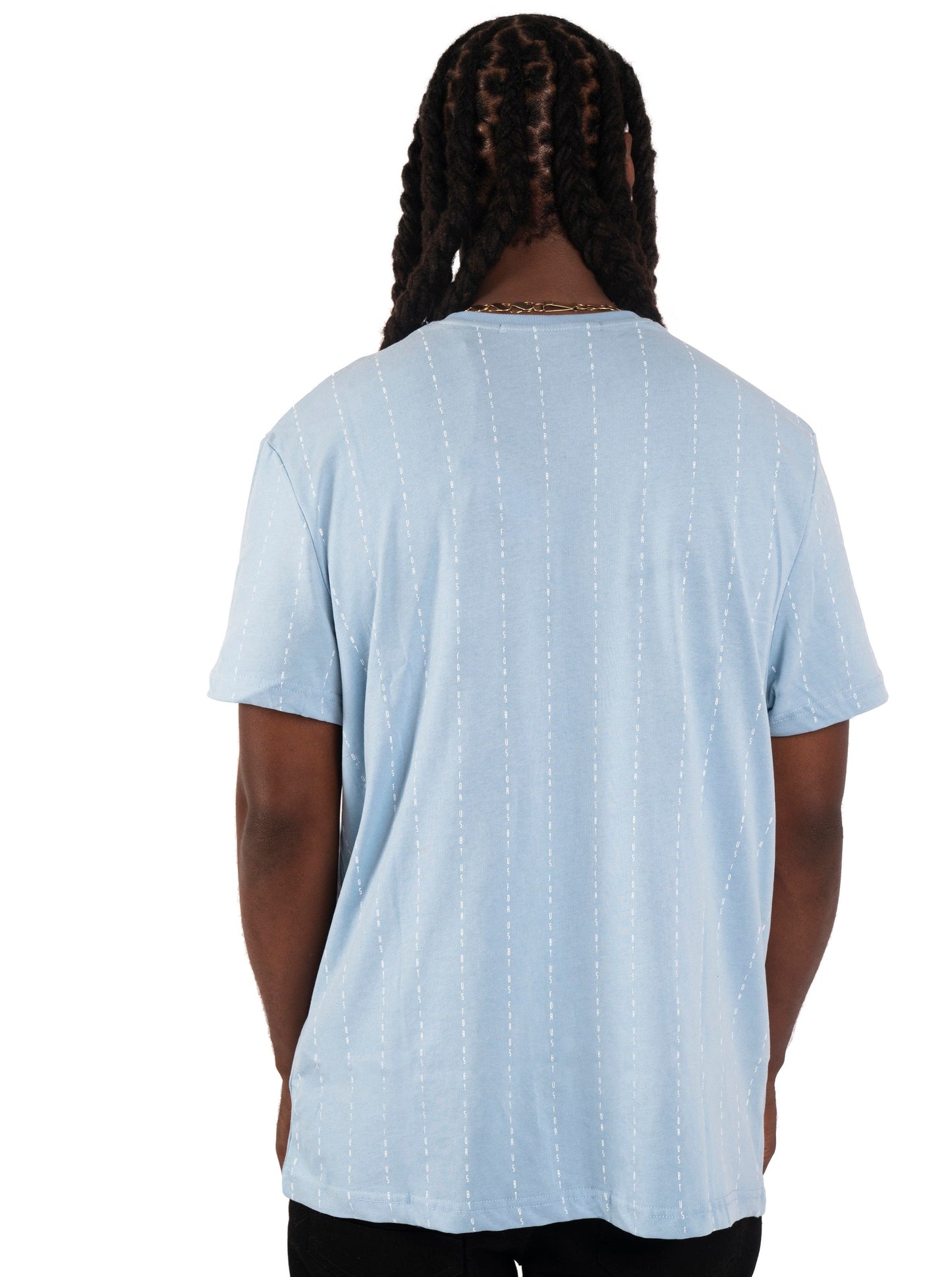 Chenille Patch Matrix Tee - Carolina Blue