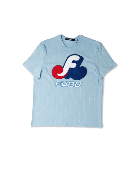 Chenille Patch Matrix Tee - Carolina Blue