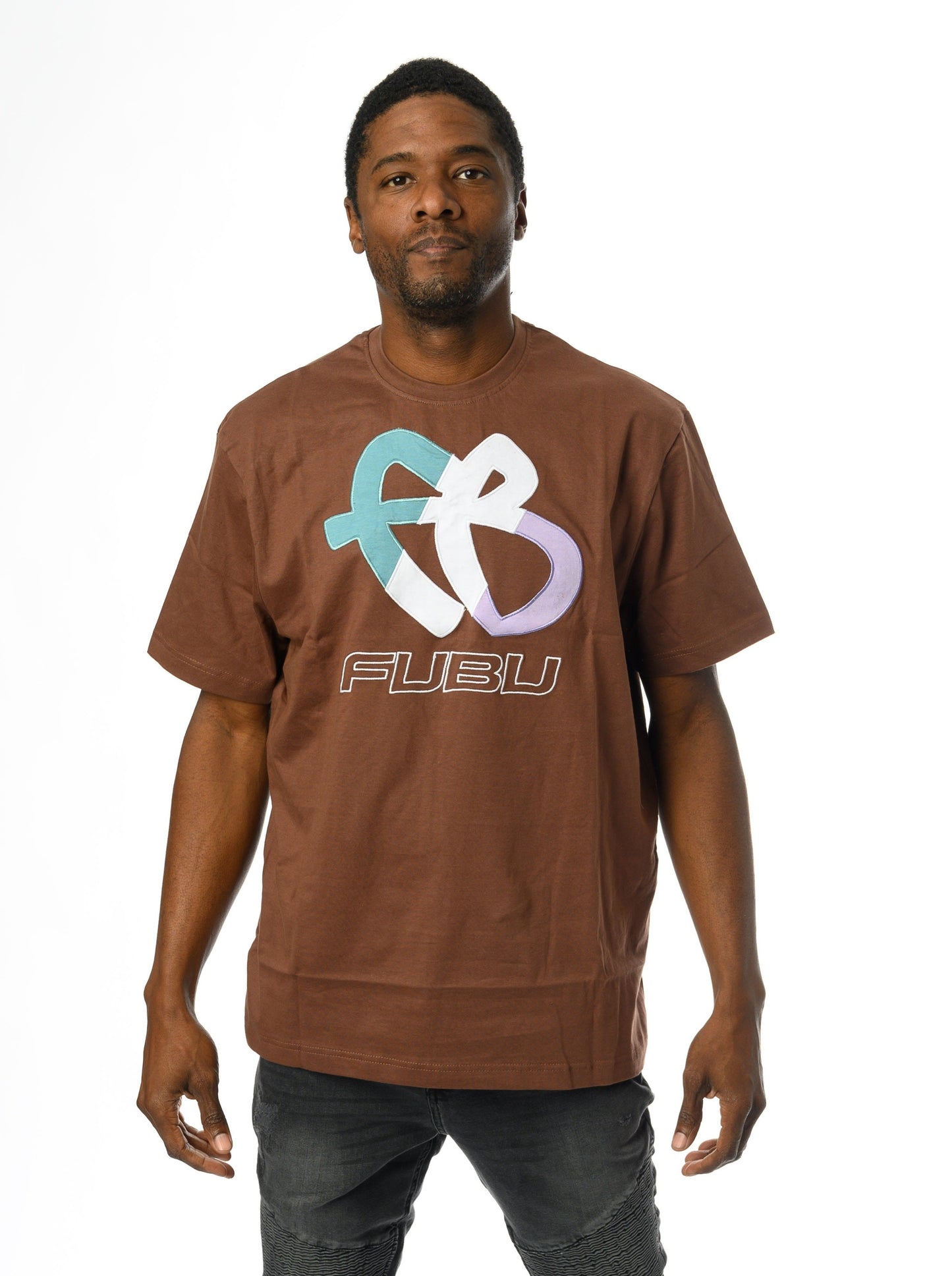 Tri-Color FB Logo Tee - Brown