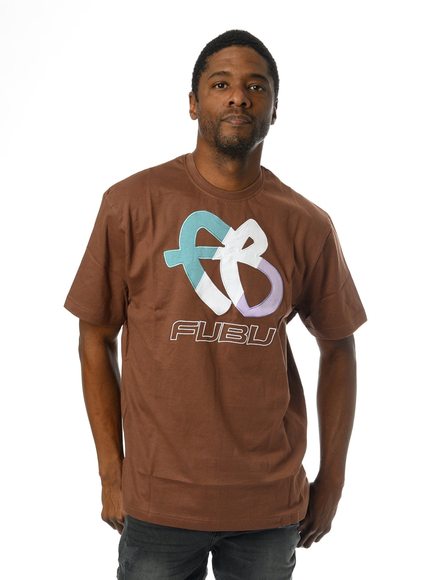 Tri-Color FB Logo Tee - Brown