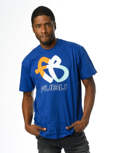 Tri-Color FB Logo Tee - Navy