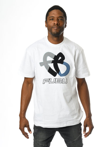 Tri-Color FB Logo Tee - WHITE