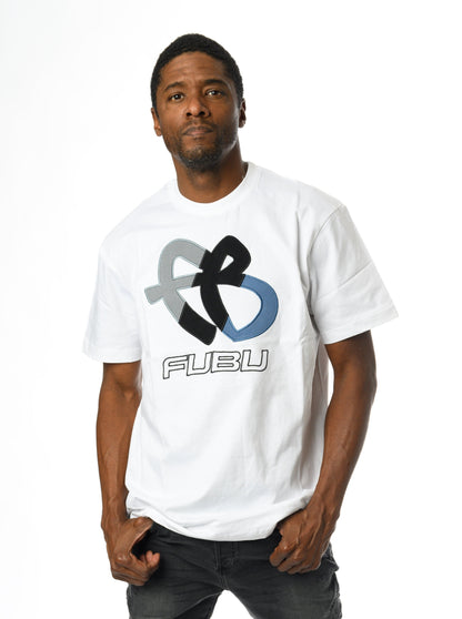 Tri-Color FB Logo Tee - WHITE