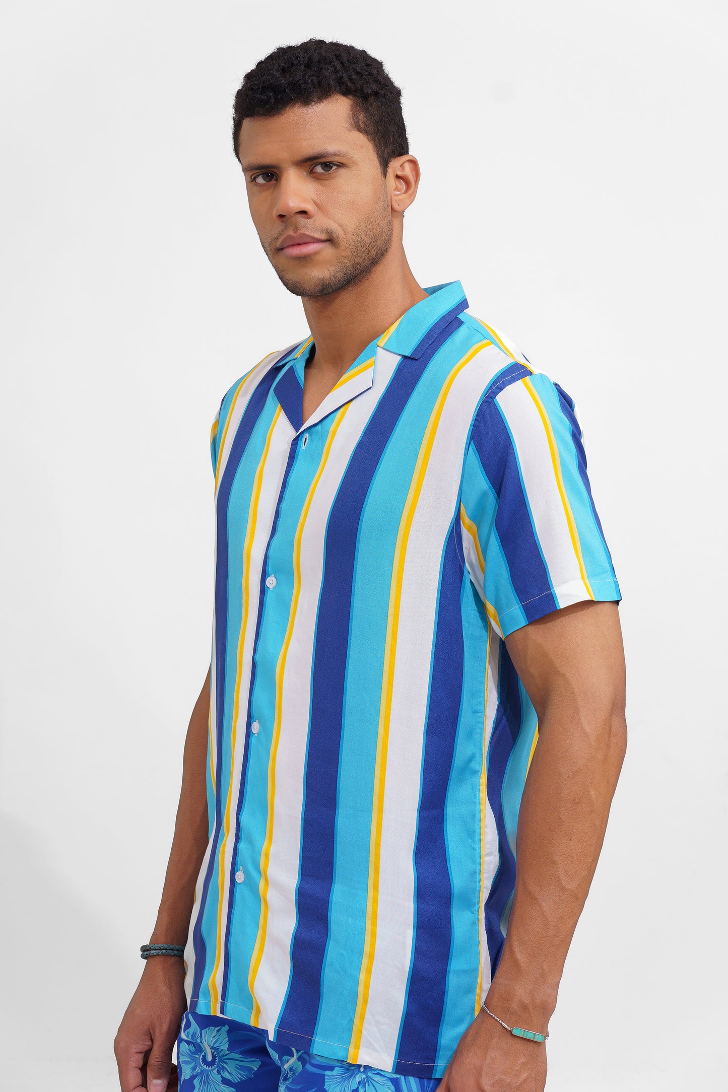 MENS WOVEN CAVANASET SHIRTS-BLUE