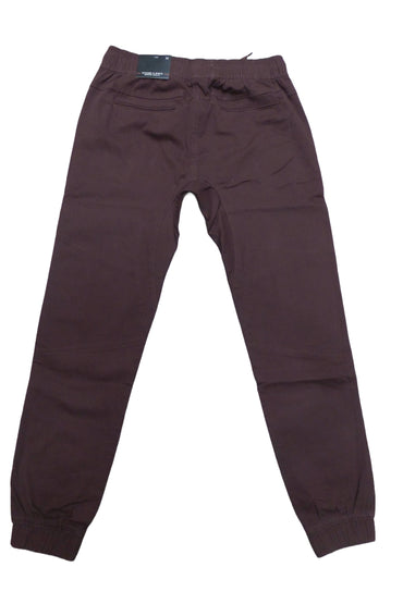 MENS FASHION STRETCH TWILL WOVEN JOGGER-BURGUNDY