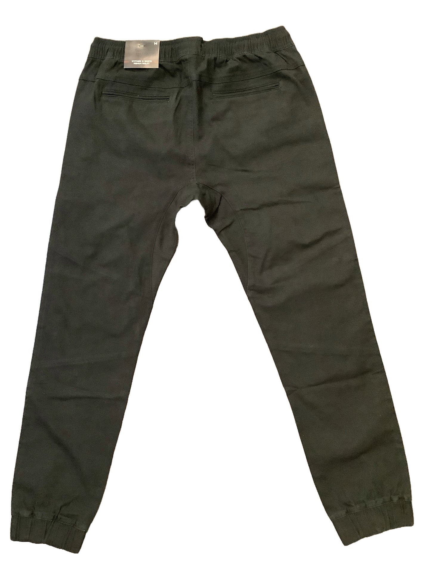 MENS FASHION STRETCH TWILL WOVEN JOGGER-CHARCOAL