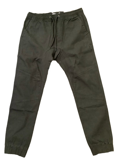 MENS FASHION STRETCH TWILL WOVEN JOGGER-CHARCOAL