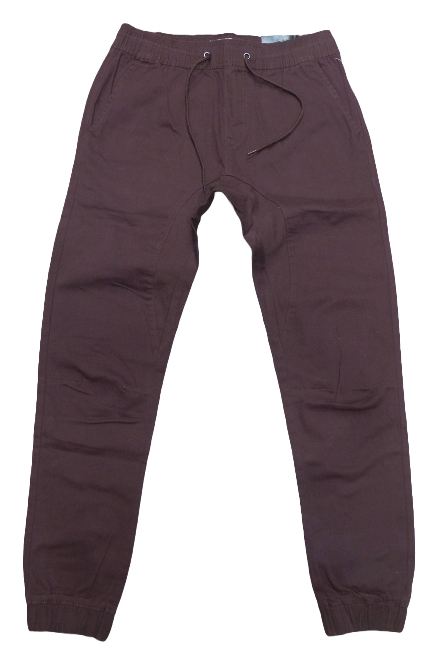 MENS FASHION STRETCH TWILL WOVEN JOGGER-BURGUNDY