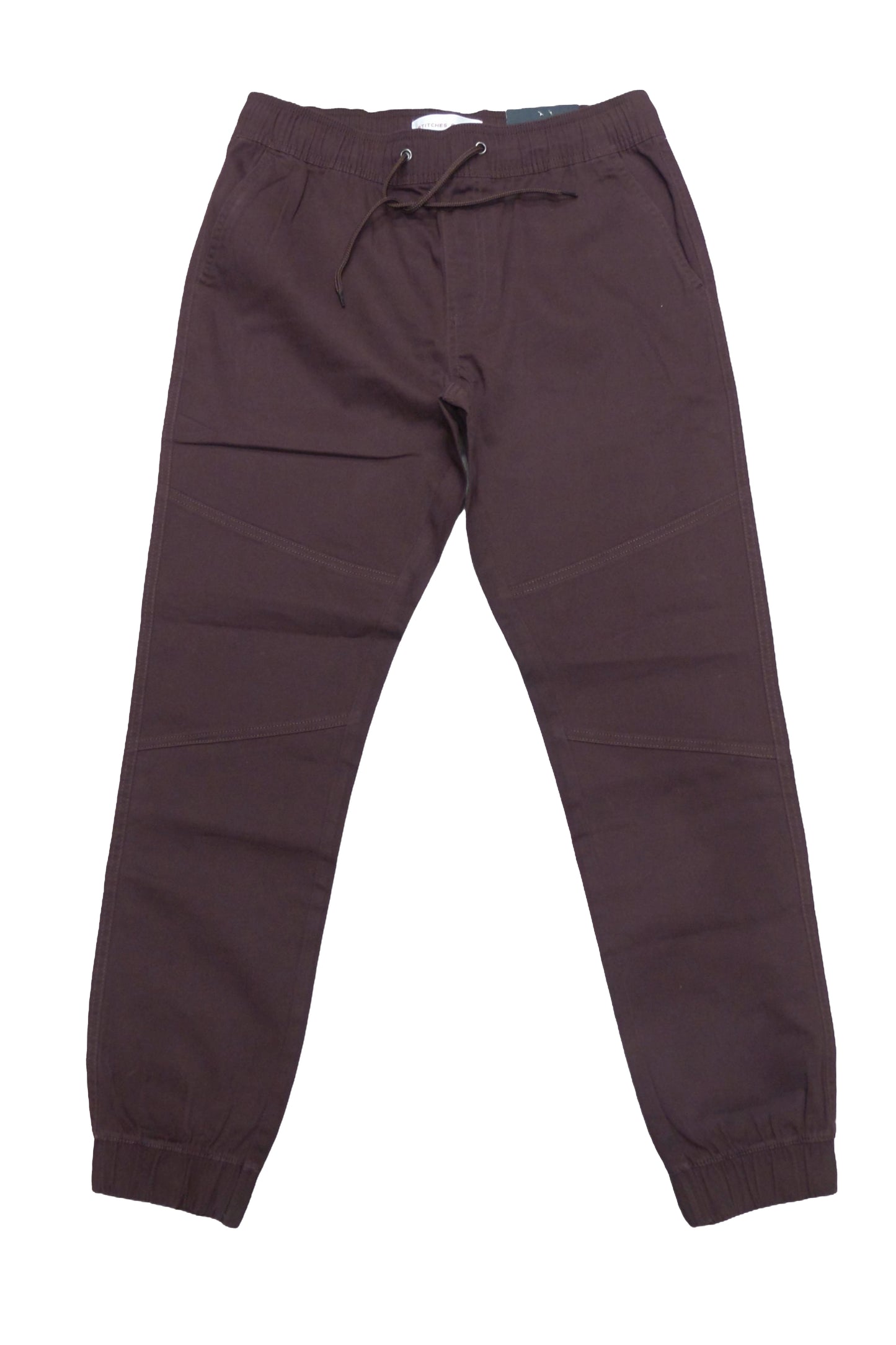 MENS FASHION STRETCH TWILL WOVEN JOGGER-BURGUNDY