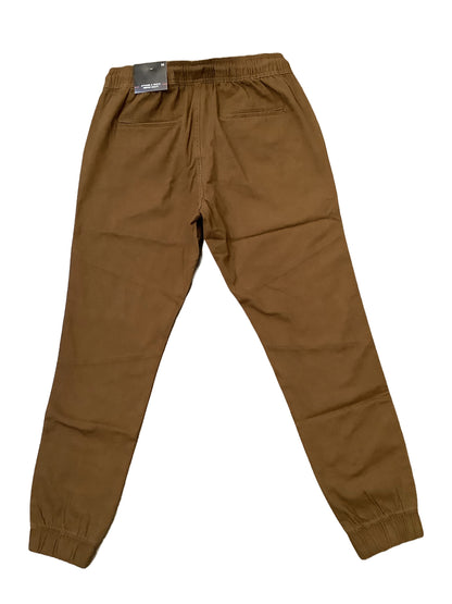 MENS FASHION STRETCH TWILL WOVEN JOGGER-TOBACCO