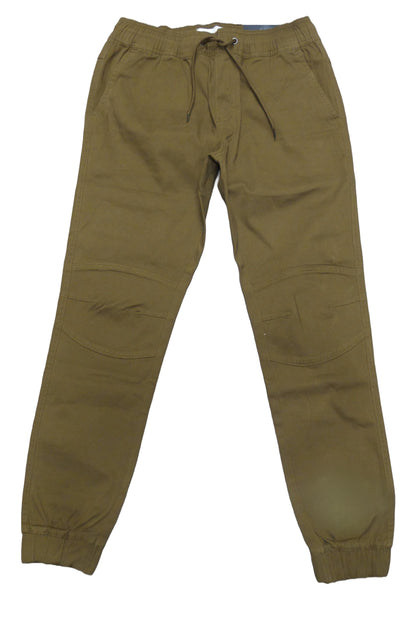 MENS FASHION STRETCH TWILL WOVEN JOGGER-TOBACCO