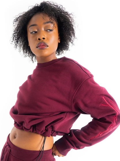 Women's Utility Signature Crewneck - Burgundy