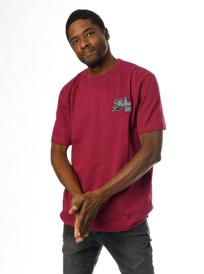 Varsity Patch Tee - Burgandy